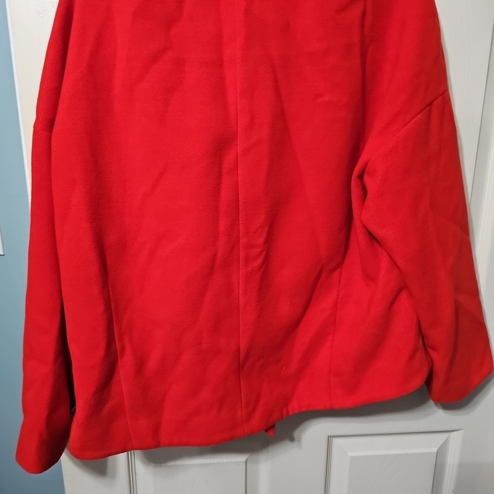 Anthropologie Sascha Red Asymmetrical‎ Jacket Women's Large NWOT Condition $180 - Picture 6 of 12